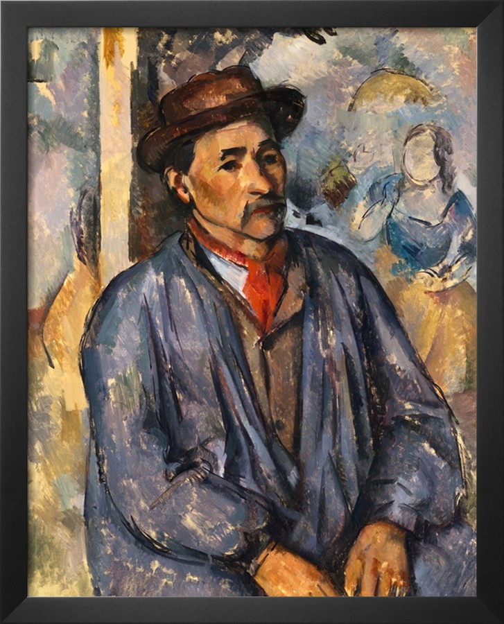 Man in a Blue Smock - Paul Cezanne Painting